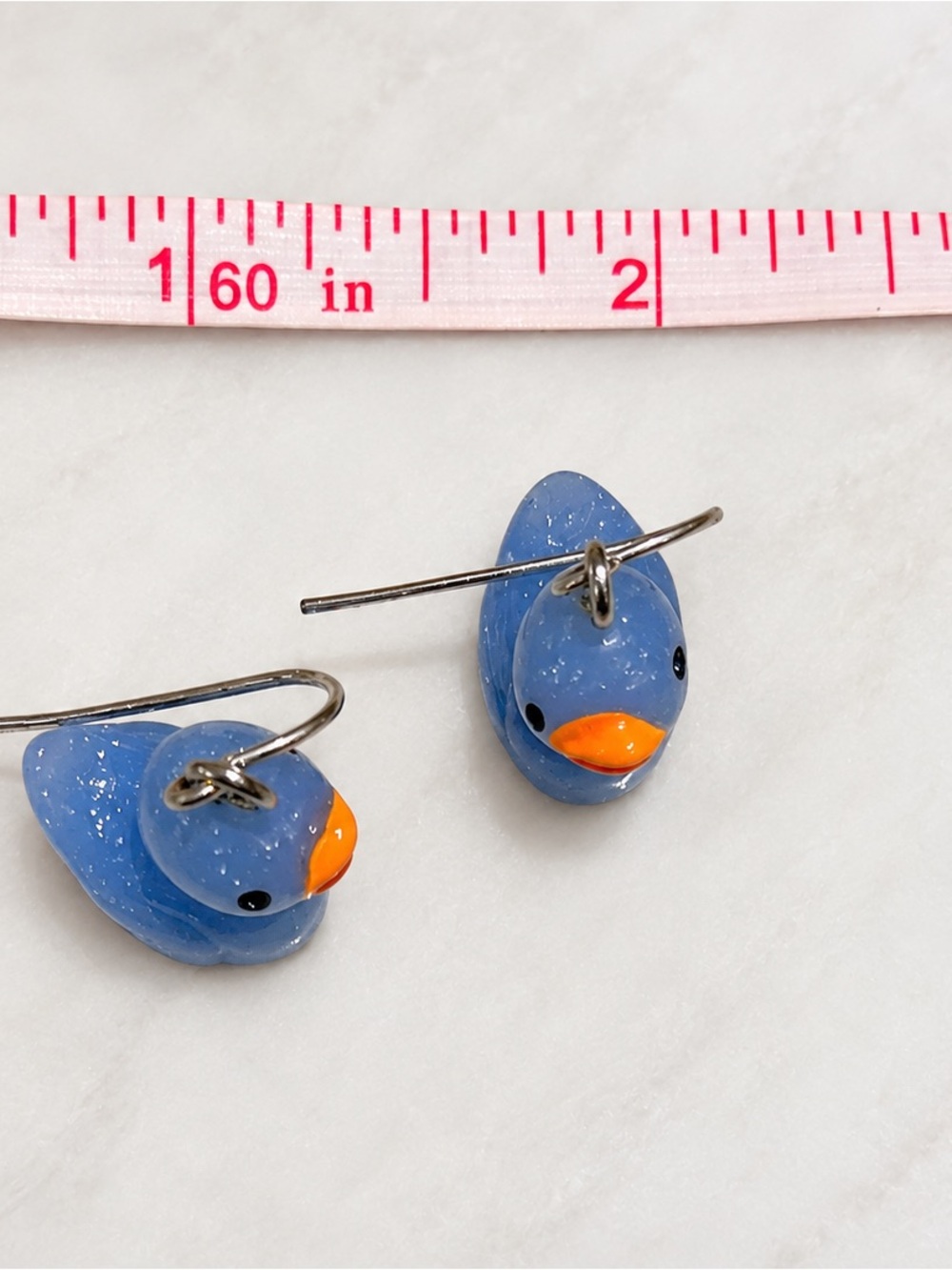Cute Blue Duck Dangling Earrings
